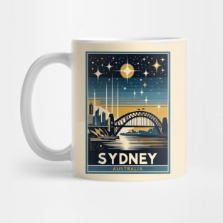 Vintage Retro Travel - Starry Night Over Sydney Mug